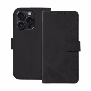 TENDER grāmatas viedtālruņa apvalks IPHONE 15 Pro melns