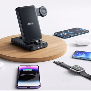 Bezvadu lādētājs Joyroom JR-WQS02 4in1, melns (iPhone / Apple Watch / Airpods)