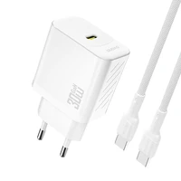 Dudao A27PCEU PD 30W GaN USB-C Wall Charger with USB-C Cable - White