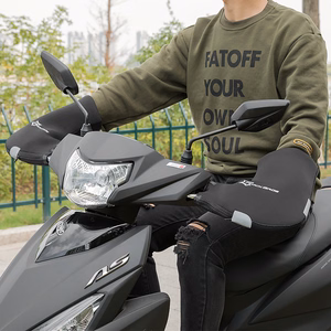Rockbros D16-B ar motociklu saderīgi vēja un ūdensizturīgi stūres cimdi - melni