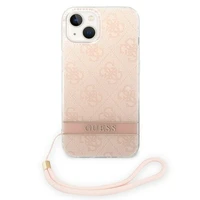 Guess GUOHCP14MH4STP iPhone 14 Plus 6.7 "rozā / rozā cietais apvalks 4G druka Siksna