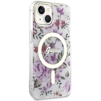 Guess Flower Magnētiskais viedtālruņa apvalks iPhone 14 - caurspīdīgs