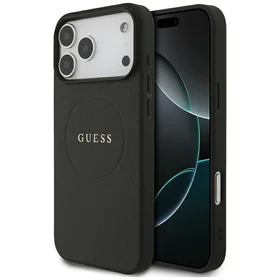 Guess Graudainais Gredzena Magnētiskais viedtālruņa apvalks iPhone 17 Pro Max - melna