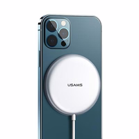 USAMS Bezvadu lādētājs US-CD160 magneticW2 15W alumīnija iPhone 12 series sudraba CD160DZ01