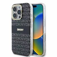 DKNY Atkārtojuma Tekstūras Raksts ar Svītru iPhone 16 Pro Viedtālruņa apvalks - melns