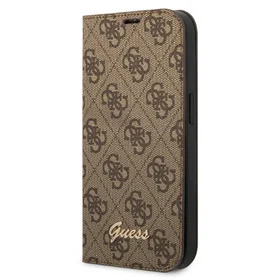 Guess GUBKP14SHG4SHW iPhone 14 6.1 "brūna / brūna grāmata 4G Vintage Gold Logo