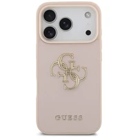 Guess Graudains Liels 4G un Klasiskais Logotips viedtālruņa apvalks iPhone 17 Pro - rozā