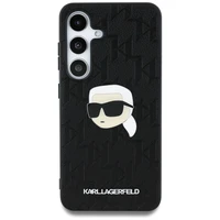 Viedtālruņa apvalks Karl Lagerfeld Ādas Monogramma Pin Logo Karl Head Samsung Galaxy S25 melns