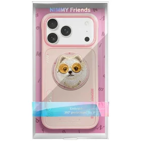 Nimmy Glasses Cool Dog magnētiskais viedtālruņa apvalks iPhone 17 Pro - rozā
