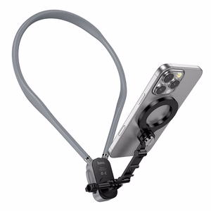 Neck magnetic phone holder Hoco K31 melns pelēks