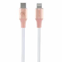 Guess Ebossed Logo USB-C / Lightning kabelis 1,5 m ar ātru uzlādi - rozā krāsā