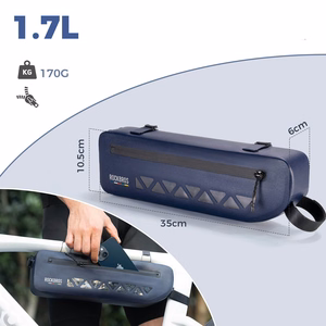 Rockbros AS-140 ROAD TO SKY ūdensizturīga 1,7 l velosipēda rāmja soma – zila