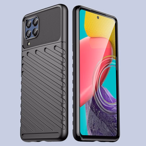Thunder viedtālruņa apvalks elastīgs bruņu pārsegs Samsung Galaxy M53 5G melns
