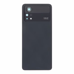 Задняя крышка Xiaomi Poco X4 Pro 5G чёрная (со стеклом камеры) OEM