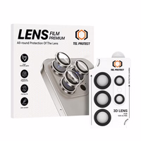 Rūdīts stikls Tel Protect 3D objektīvs kamerai priekš Samsung Galaxy S26 Ultra black (5 gabali)