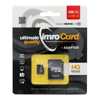 IMRO atmiņas karte microSD 32GB 100MB/s klase 10 UHS 3 ar adapteri SD