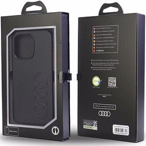 Audi sintētiskās ādas viedtālruņa apvalks iPhone 13 Pro / 13 6.1" melns/melns cietais apvalks AU-TPUPCIP13P-TT/D1-BK