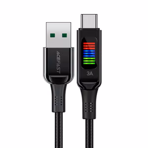 Acefast C7-04 USB-A USB-C 60W 1.2m cable with display - black