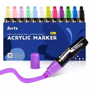 Akrila marķieru pildspalvas ARRTX, 12 krāsas