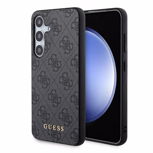 Чехол Guess 4G Metal Gold Logo для Samsung Galaxy S24 - чёрный