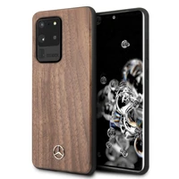 Mercedes Wood Line Walnut viedtālruņa apvalks Samsung Galaxy S20 Ultra – brūns