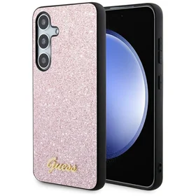 Guess Glitter Script viedtālruņa apvalks Samsung Galaxy S24 - rozā