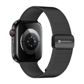 FORCELL F-DESIGN FA14 magnētiskā nerūsējošā tērauda siksniņa APPLE pulkstenim 38 / 40 / 41 mm melna