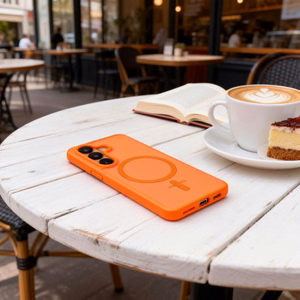 Tech-Protect Magmat MagSafe Maciņš for Samsung Galaxy S26 - oranžs Matēts