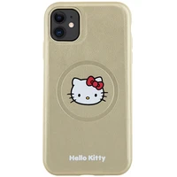 Hello Kitty ādas Kitty Head magnētiskais viedtālruņa apvalks iPhone 11 / Xr - zelta
