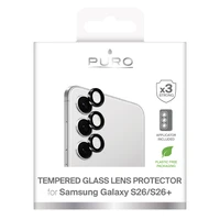 Puro tempered glass for the rear camera for Samsung Galaxy S26/S26 Plus - with a black frame