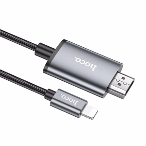 Kabelis Hoco UA27 Lightning uz HDMI 2,0 m pelēks