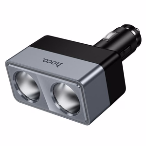 Viedais dual cigarešu šķiltavu Auto lādētājs Hoco 2 lighter porti max 240W/24V Z65 melns