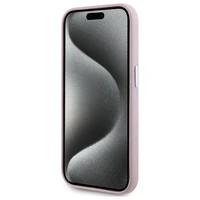 Karl Lagerfeld FW Metal Plate Magnētiskais uzlādes viedtālruņa apvalks iPhone 15 Pro Max - rozā