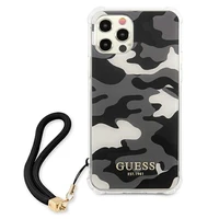 Guess GUHCP12MKSARBK iPhone 12/12 Pro 6.1" melns/melns cietais apvalks Camo kolekcija