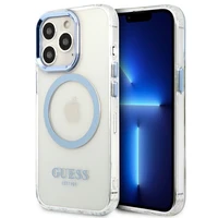Guess GUHMP13LHTRMB iPhone 13 Pro / 13 6,1" zils/zils hard maciņš Metal Outline Magsafe