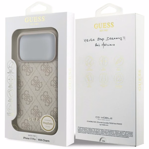 Guess 4G Charms Collection MagSafe Чехол для iPhone 17 Pro - розовый