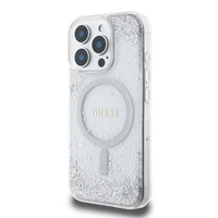 Guess GUHMP16XRGRGES viedtālruņa apvalks iPhone 16 Pro Max 6.9" sudraba krāsas ciets apvalks Resin Gradient Glitter MagSafe