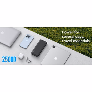Внешний аккумулятор Veger TCE130 (W2503) PD 130W 25000 mAh со встроенными кабелями Type C / Lightning чёрный