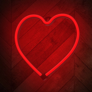 Neon LED Light HEART sarkans Bat + USB FLNE07 Forever Light