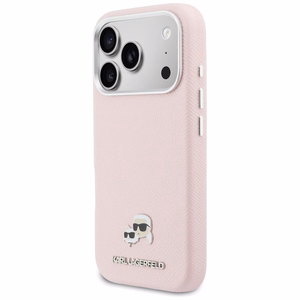 Karl Lagerfeld maciņš iPhone 17 Pro Max 6,9", HC MAGSAFE PU FW ar K&C galvas emblēmu, rozā