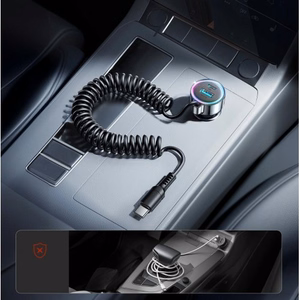 Automašīnas turētājs Joyroom JR-CL07 melns 72W (1xPD / 1xQC3.0 / ar LED apgaismojumu) + Type-C kabelis 160cm