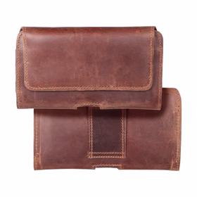 ROYAL Crazy Horse universāls horizontāls ādas jostas apvalks izmērs L IPHONE 12 / 12 PRO / 13 / 13 PRO / 14 / 14 PRO / SAMSUNG S10 / S20 / S21 / A40 / HUAWEI P8 LITE / P30 / P40 / P9 LITE brūns