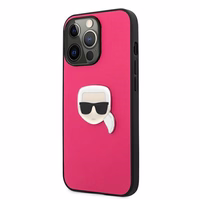Karl Lagerfeld Ādas Ikonik Karl's Head Metāla apvalks iPhone 13 Pro / 13 6,1\" - rozā