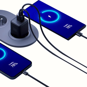 Melns 3mk Hyper GaN tīkla lādētājs, 20 W, QC4+/PD/PPS, USB 1A1C, ES