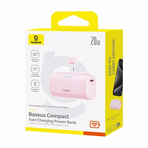 Portatīvais lādētājs OS-Baseus Compact IP 5000mAh 20W (rozā)