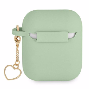 Guess GUA2LSCHSN AirPods чехол зелёный/зелёный Silicone Charm Heart Collection