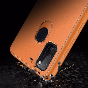 Dux Ducis Yolo elegantais vāciņš no mīksta TPU un PU ādas Samsung Galaxy M30s oranžs