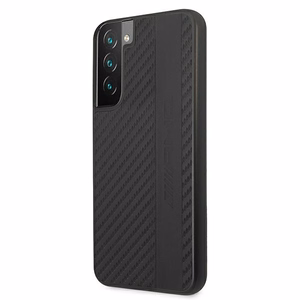 AMG Carbon Stripe&Embossed viedtālruņa apvalks Samsung Galaxy S22+ - Melns