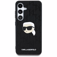 Viedtālruņa apvalks Karl Lagerfeld Ādas Monogramma Pin Logo Karl Head Samsung Galaxy S25 melns