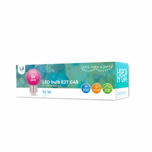 Forever Light LED spuldze E27 G45 2W 230V rozā 5 gab.